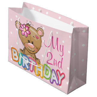 Teddy Bear 2e verjaardag Large Cadeautasje