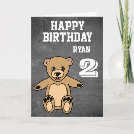 Teddy Bear 2e verjaardag van de geboorte van Chalk Kaart