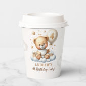 Teddy Bear 4th Birthday Party with Bear theme Papieren Bekers (Achterkant)