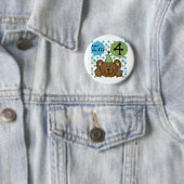 Teddy Bear 4th Birthday T-shirts en cadeautjes Ronde Button 5,7 Cm (In situ)