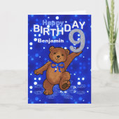 Teddy Bear 9th Birthday for Boy Kaart (Voorkant)