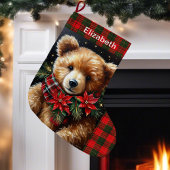 Teddy Bear Add Name Christmas Red Green Grote Kerstsok