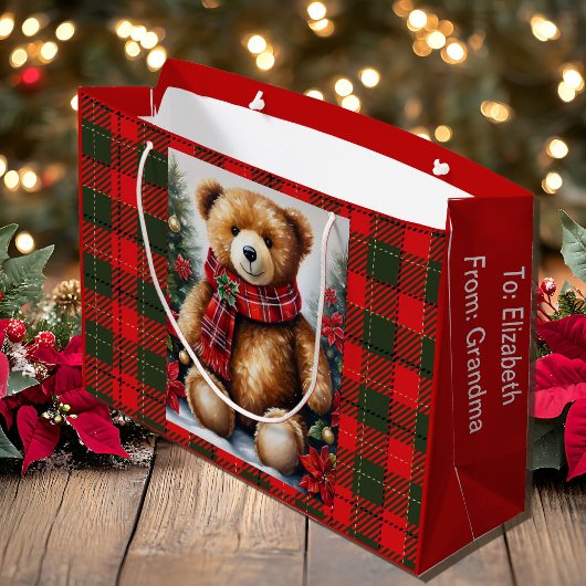 Teddy Bear Add Names Cute Christmas Groot Cadeauzakje