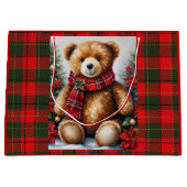 Teddy Bear Add Names Cute Christmas Groot Cadeauzakje (Voorkant)