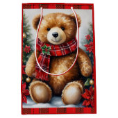 Teddy Bear Add Names Cute Christmas Medium Cadeauzakje (Voorkant)