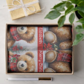 Teddy Bear Add Names Cute Christmas Tissuepapier (Geschenk)