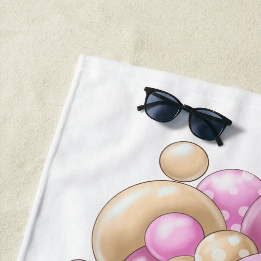 Teddy Bear Adventure Pink Balloons Garden Strandlaken (In situ)