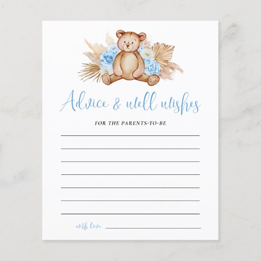 Teddy Bear advies Kaart (Voorkant)