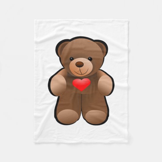 Teddy Bear Afbeelding Fleece Deken (Voorkant)