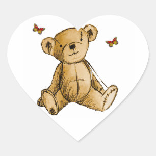 Teddy Bear afbeelding voor hartkaartjes Hart Sticker