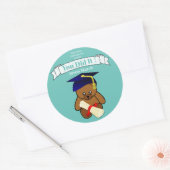 Teddy Bear afstuderen - Je hebt het gedaan Ronde Sticker (Envelop)