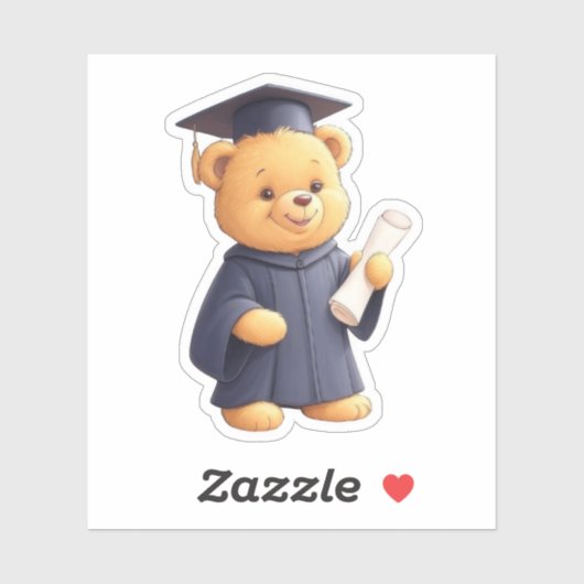 Teddy Bear-Afstuderen Sticker (Vel)