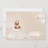 Teddy Bear Air Ballon Neautral Cloud Baby shower Kaart (Achterkant)