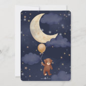 Teddy Bear Air Ballon Twinkelende Ster Baby Shower Kaart (Achterkant)