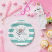 Teddy Bear Airplane Baby shower Genderneutraal Papieren Bordje (Feest)