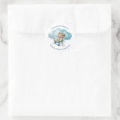 Teddy Bear Airplane Boy Baby shower Ronde Sticker (Tas)