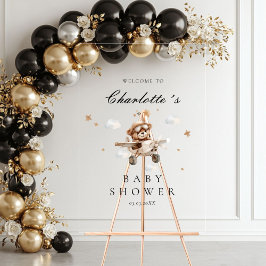 Teddy Bear & Airplane Welkom Baby shower Acryl Bord