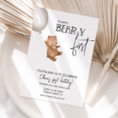 Teddy bear and balloon Bear-y first 1st birthday Kaart