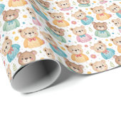 Teddy bear and flowers cadeaupapier (Rol Hoek)