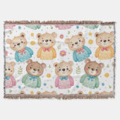 Teddy bear and flowers deken (Voorkant)