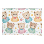 Teddy bear and flowers kussensloop (Voorkant)