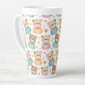 Teddy bear and flowers latte mok (Linkerhoek)