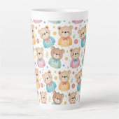 Teddy bear and flowers latte mok (Voorkant)