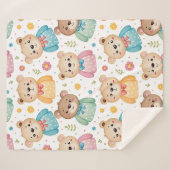 Teddy bear and flowers sherpa deken (Voorkant (horizontaal))