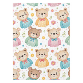 Teddy bear and flowers tafelkleed