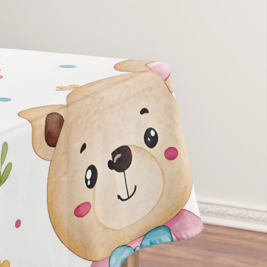 Teddy bear and flowers tafelkleed (Voorbeeld)