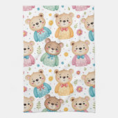 Teddy bear and flowers theedoek (Verticaal)