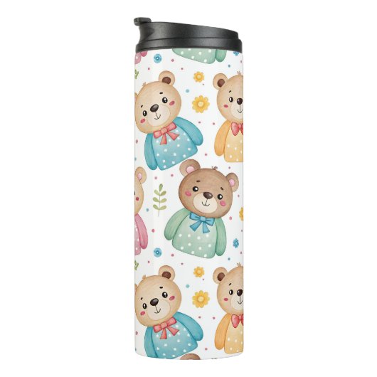 Teddy bear and flowers thermosbeker (Geroteerd rechts)