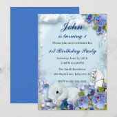 Teddy Bear and Horse Birthday Party Kaart (Voorkant / Achterkant)