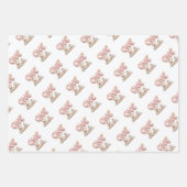 Teddy Bear and Polka Dot Happy Birthday  Inpakpapier Vel (Voorkant)