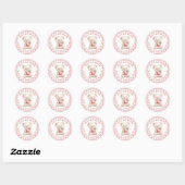 Teddy Bear Apple Gingham Bedankt Baby shower Ronde Sticker (Vel)