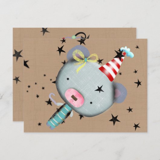 TEDDY BEAR ART BRIEFKAART (Voorkant / Achterkant)