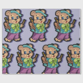 Teddy Bear Artiest Cadeaupapier (Vlak)