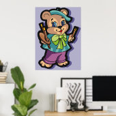 Teddy Bear Artiest Poster (Thuiskantoor)