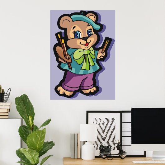 Teddy Bear Artiest Poster (Thuiskantoor)