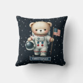 Teddy Bear Astronaut Baby Boy Kussen Kwekerij Deco (Achterkant)