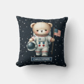 Teddy Bear Astronaut Baby Boy Kussen Kwekerij Deco (Voorkant)