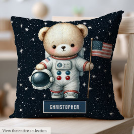 Teddy Bear Astronaut Baby Boy Kussen Kwekerij Deco