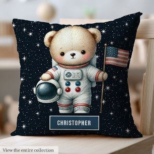 Teddy Bear Astronaut Baby Boy Kussen Kwekerij Deco
