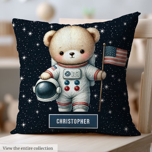 Teddy Bear Astronaut Baby Boy Kussen Kwekerij Deco