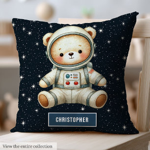 Teddy Bear Astronaut Baby Boy Pillow Space Nursery Kussen