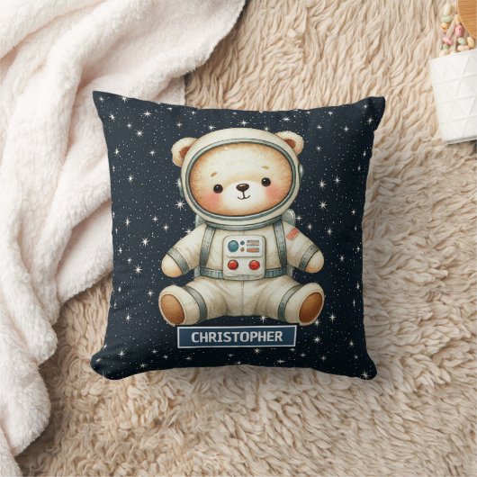 Teddy Bear Astronaut Baby Boy Pillow Space Nursery Kussen (Deken)