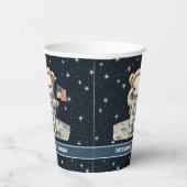 Teddy Bear Astronaut Baby Boy Verjaardagscups Set Papieren Bekers (Rechts)