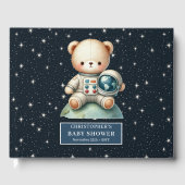 Teddy Bear Astronaut Baby shower Guest Sign Boek (Voorkant)