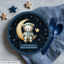 Teddy Bear Astronaut Baby shower Schattigee Partij Papieren Bordje