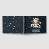 Teddy Bear Astronaut Boy Baby shower Logboek Gastenboek (Volledig)